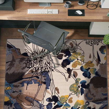 World Rug Gallery Moderner, rutschfester Teppich mit leuchtenden Blumen, mehrfarbig