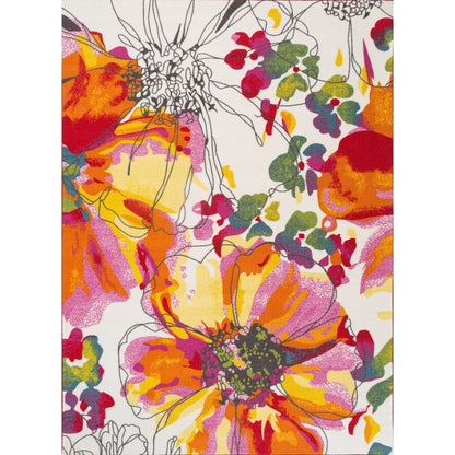 World Rug Gallery Moderner, rutschfester Teppich mit leuchtenden Blumen, mehrfarbig