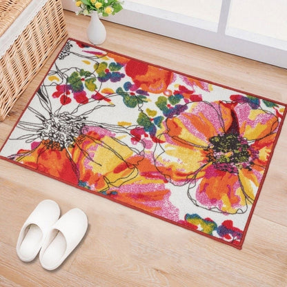 World Rug Gallery Moderner, rutschfester Teppich mit leuchtenden Blumen, mehrfarbig