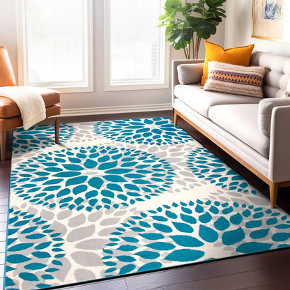 World Rug Gallery Moderner Teppich mit floralen Kreisen