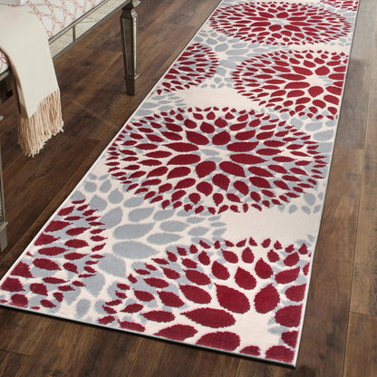 World Rug Gallery Moderner Teppich mit floralen Kreisen