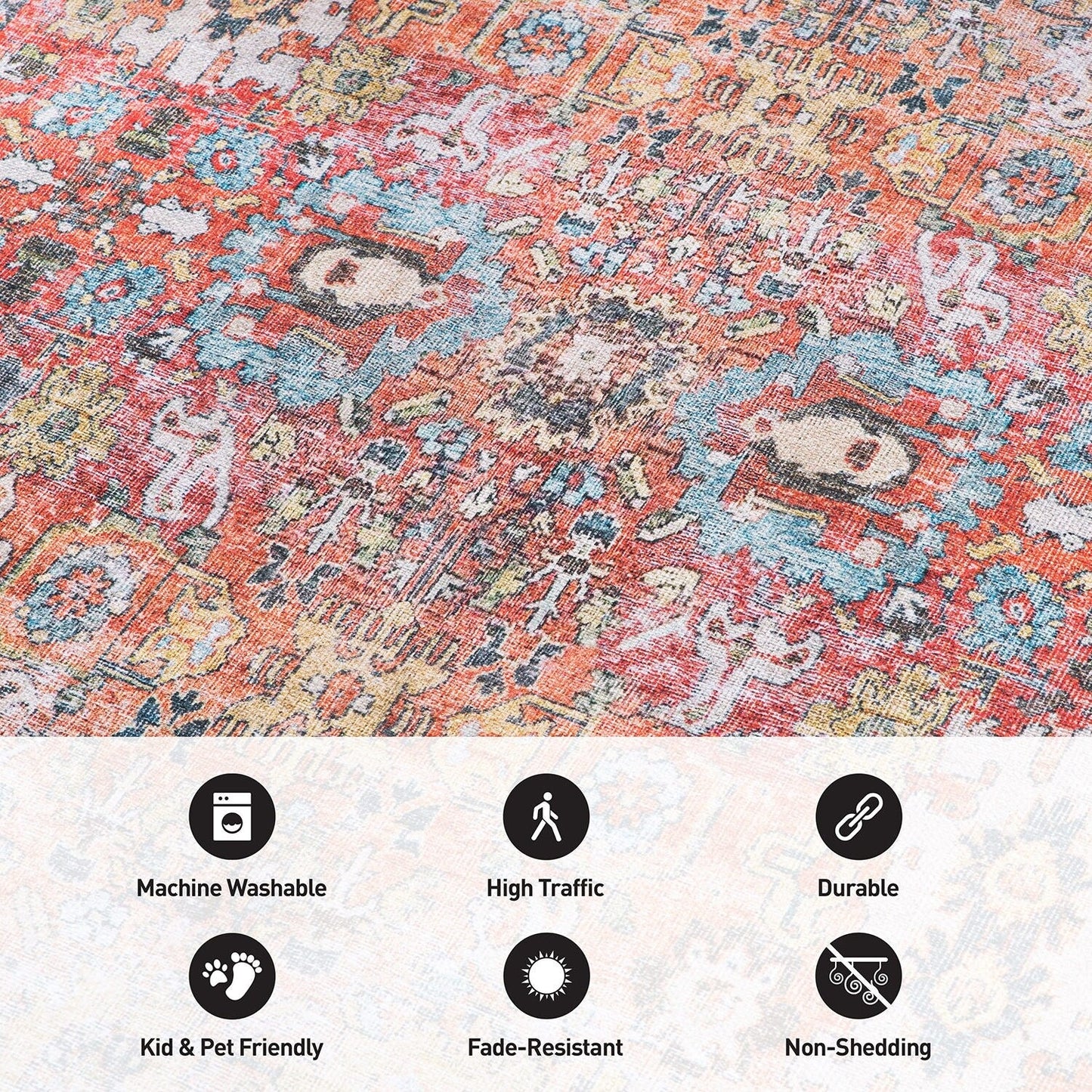 World Rug Gallery Übergangsteppich im Used-Look, maschinenwaschbar, rutschfest