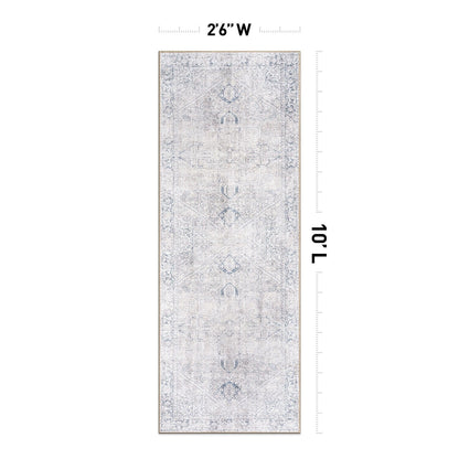 World Rug Gallery Vintage Boho Medallion Machine Washable Non Slip Area Rug