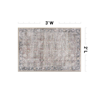 World Rug Gallery Vintage Distressed Machine Washable Non Slip Area Rug