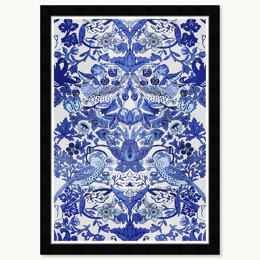 Wynwood Studio Tropical Collage Blau gerahmte tropische Chinoiserie-Kunstdrucke