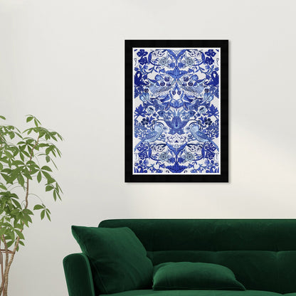 Wynwood Studio Tropical Collage Blau gerahmte tropische Chinoiserie-Kunstdrucke