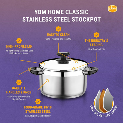 YBM Home Professional Chef's Suppentopf aus Edelstahl 18/10, induktionsgeeignet