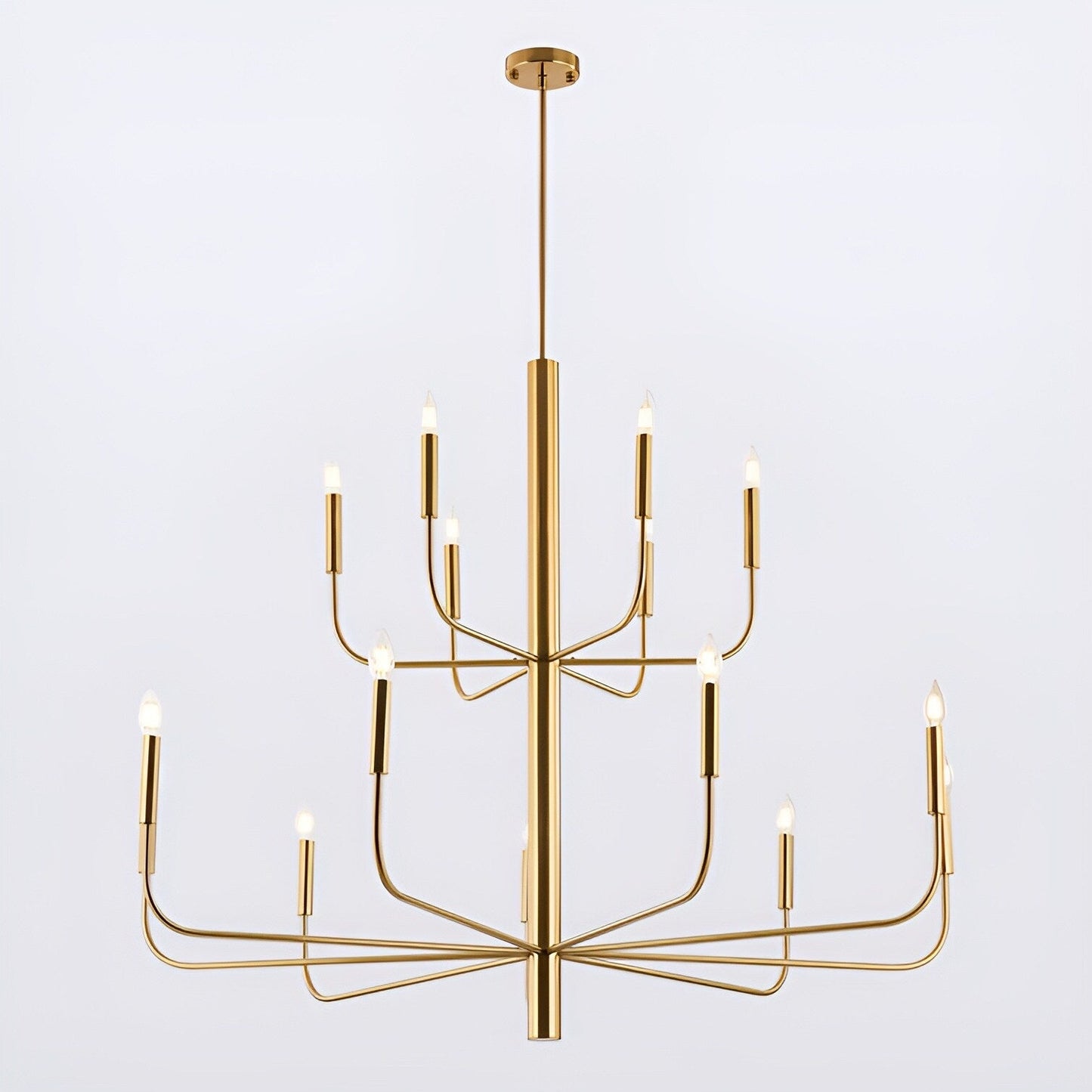 Minimalistischer Kerzenleuchter mit 15 Lichtern, 2-stufiges antikes Design – 48