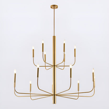 Minimalistischer Kerzenleuchter mit 15 Lichtern, 2-stufiges antikes Design – 48