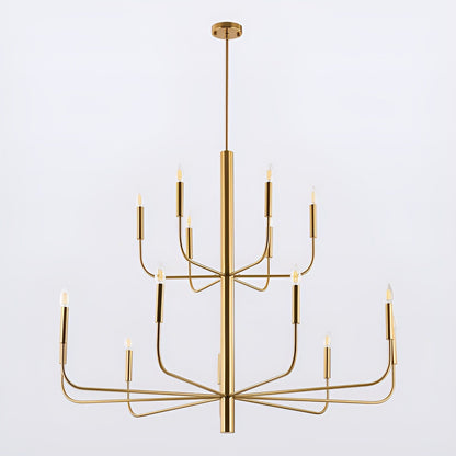 Minimalistischer Kerzenleuchter mit 15 Lichtern, 2-stufiges antikes Design – 48