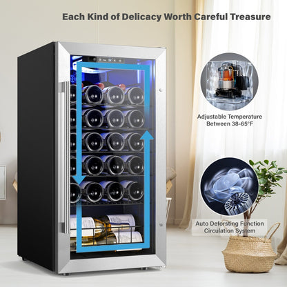 Yeego 17 Zoll Einzelzone 27-Flaschen freistehender Weinkühler Mini-Kühlschrank - 16,9 Zoll