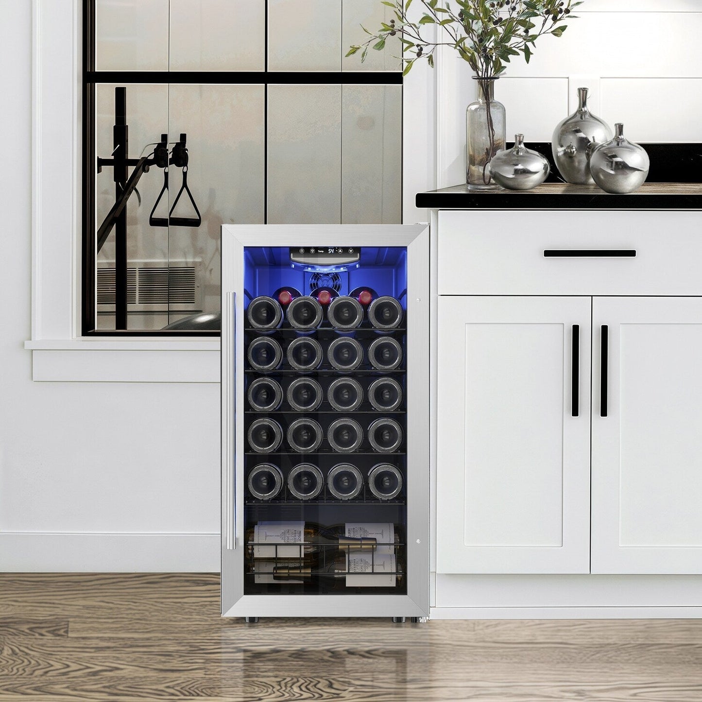 Yeego 17 Zoll Einzelzone 27-Flaschen freistehender Weinkühler Mini-Kühlschrank - 16,9 Zoll