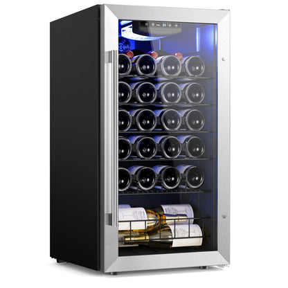 Yeego 17 Zoll Einzelzone 27-Flaschen freistehender Weinkühler Mini-Kühlschrank - 16,9 Zoll