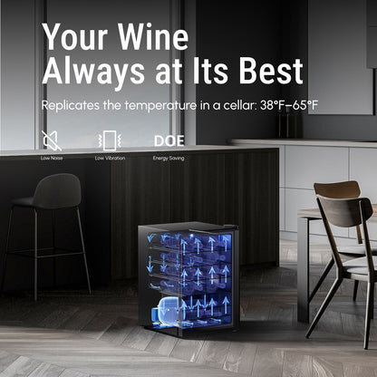 17 Zoll Wein-/Getränkekühlschrank, 20 Flaschen, freistehend, digitale Temperaturregelung