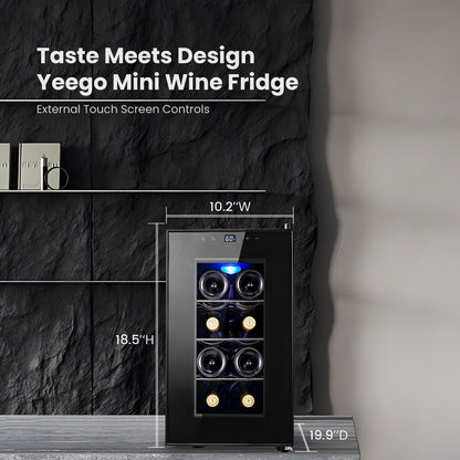 Yeego 8-Flaschen-Weinkühlschrank, Mini-Kühler