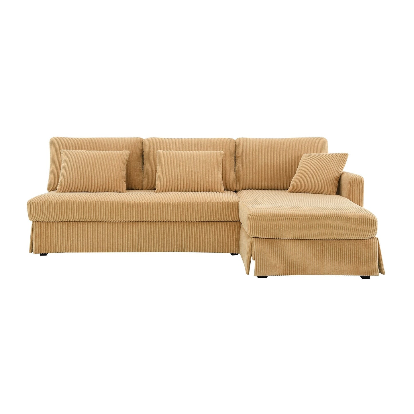 Yellow 87 L-förmiges 3-Sitzer-Sofa mit wendbarer Chaiselongue und 3 Kissen, platzsparendes Design für das Wohnzimmer