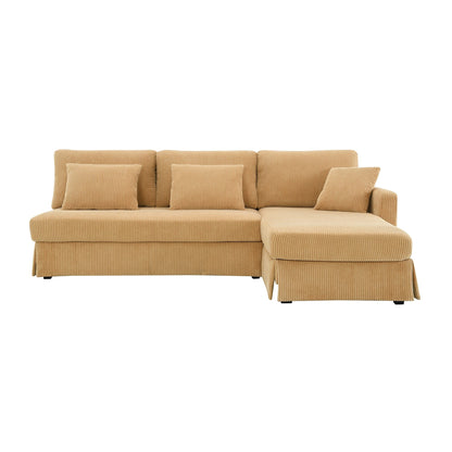 Yellow 87 L-förmiges 3-Sitzer-Sofa mit wendbarer Chaiselongue und 3 Kissen, platzsparendes Design für das Wohnzimmer