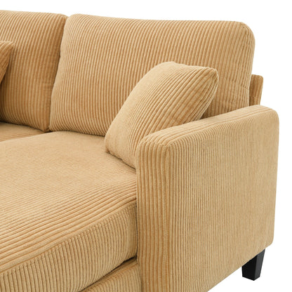 Yellow 87 L-förmiges 3-Sitzer-Sofa mit wendbarer Chaiselongue und 3 Kissen, platzsparendes Design für das Wohnzimmer