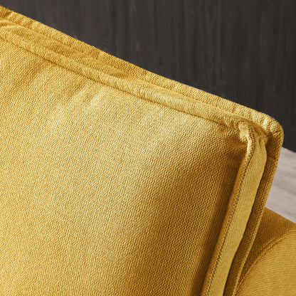 Yellow Ottoman Pull Out Sofa Bed with Adjustable Backrest