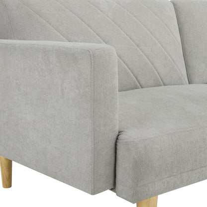Yellow Snowflake Velvet Futon Sofa Bed