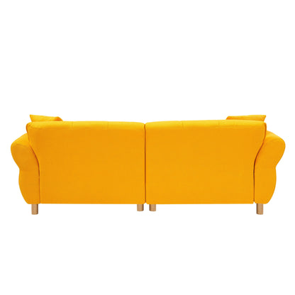 Yellow Teddy Upholstered 3-seater Sofa with Matching Pillows