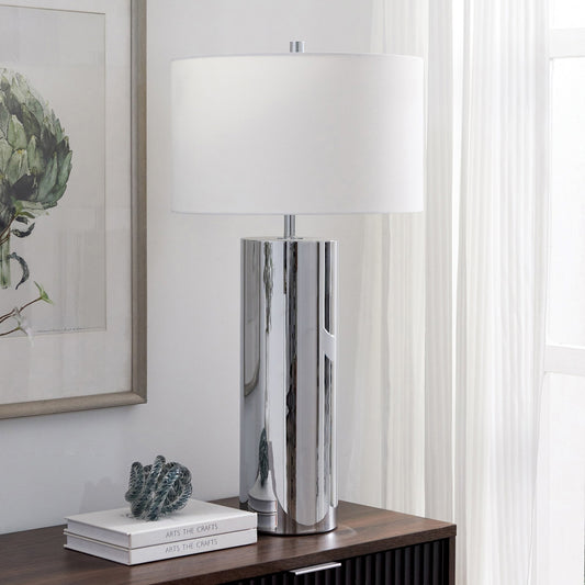 York 29,5 hohe Tischlampe mit Stoffschirm