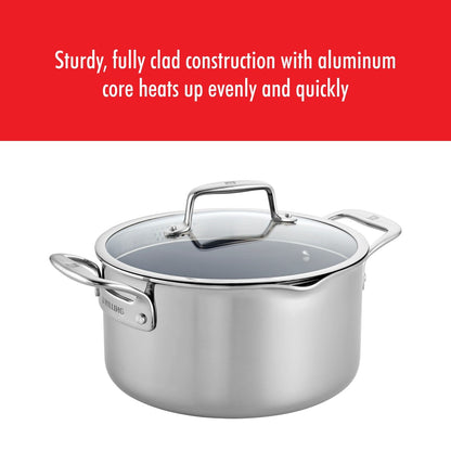 ZWILLING Clad CFX Dutch Oven, 6 qt, Edelstahl, Keramik, antihaftbeschichtet
