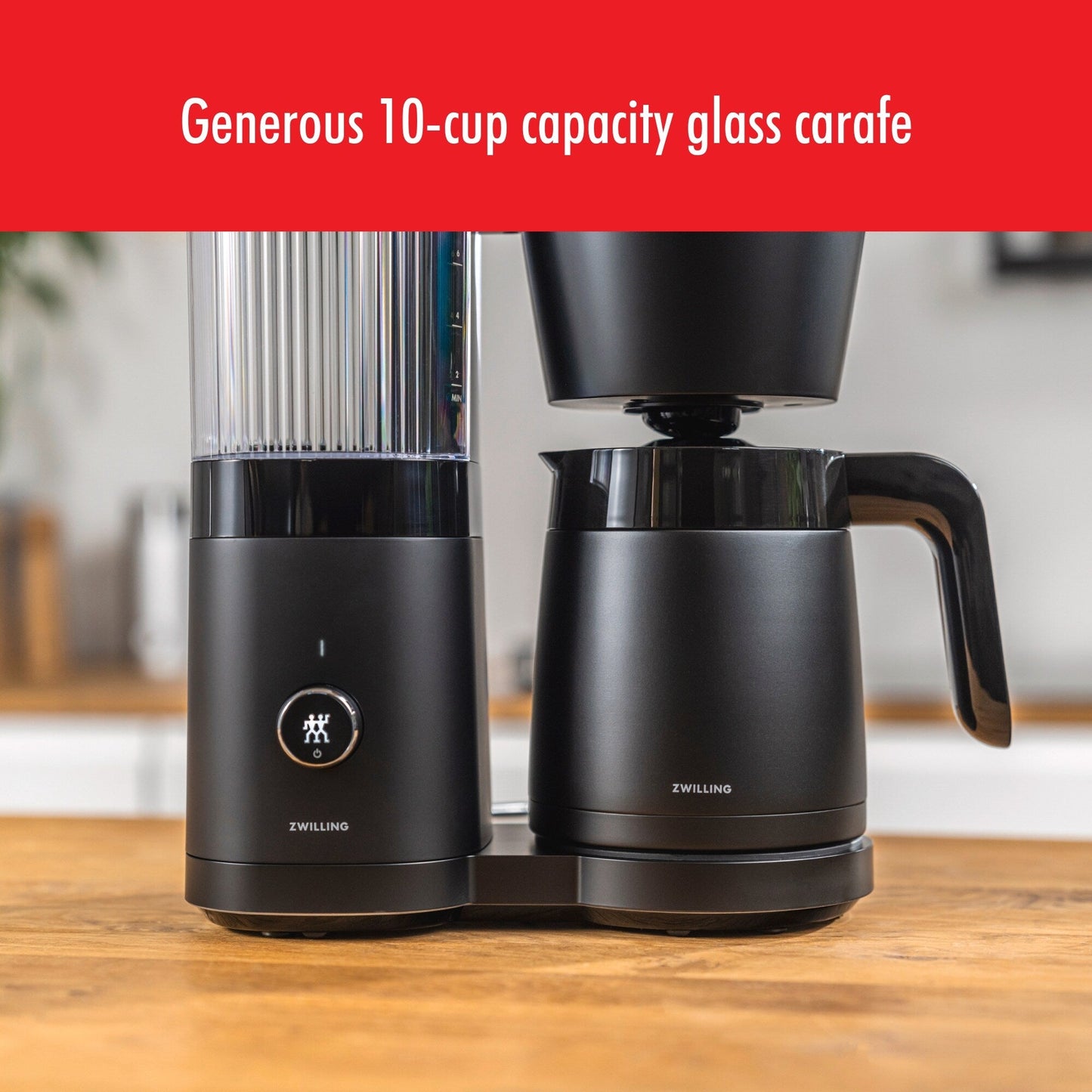 Zwilling Enfinigy Filterkaffeemaschine mit Thermokaraffe für 10 Tassen, ausgezeichnet mit dem SCA Golden Cup Standard – 2,5 qt