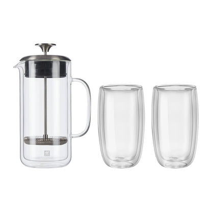 Zwilling Sorrento Doppelwandige French Press und Latte-Glas – Transparent – 27 oz