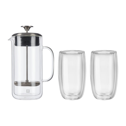 Zwilling Sorrento Doppelwandige French Press und Latte-Glas – Transparent – 27 oz