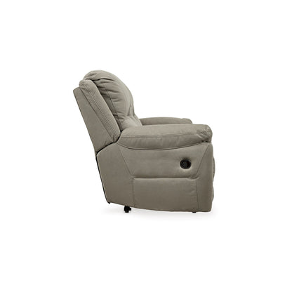 Zane Manual Recliner Sofa with Zero Wall, Gray Faux Suede 93 Inch