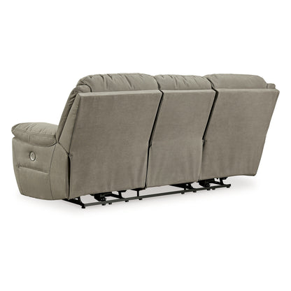 Zane Power Recliner Sofa, USB Charging Ports, Gray Faux Suede Suede