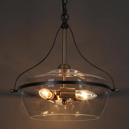 Zelena Moderner Bauernhaus-Kronleuchter in Schwarzgold, 3-flammig, Glas-Pendelleuchte für Kücheninsel, Esszimmer