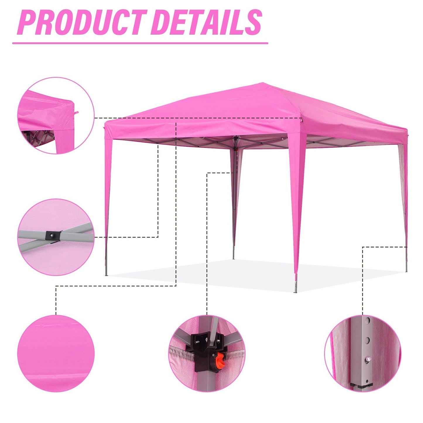 Zenova Pop-Up-Zelt für den Außenbereich, 3,0 x 3,0 m, für Terrassenpavillon, Party- und Hochzeitszelt