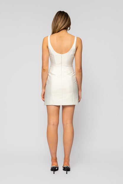 Luvia Minikleid mit Perlenbesatz - Elfenbein