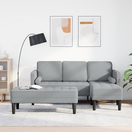 vidaXL 2/3 Piece Sofa Set with Cushions Black/Dark Grey/Light Grey Fabric - 68.1 x 51.6 x 26.4