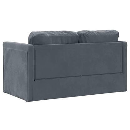 vidaXL Floor Sofa Bed Dark Grey Velvet Compact - 48.0 x 48.0 x 21.7