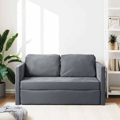 vidaXL Floor Sofa Bed Dark Grey Velvet Compact - 48.0 x 48.0 x 21.7