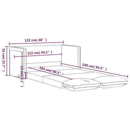 vidaXL Floor Sofa Bed Dark Grey Velvet Compact - 48.0 x 48.0 x 21.7