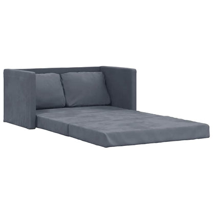 vidaXL Floor Sofa Bed Dark Grey Velvet Compact - 48.0 x 48.0 x 21.7