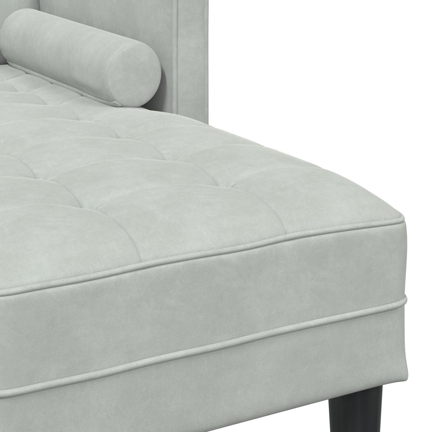 vidaXL Garden Sofa L-Shaped Black/Dark Grey/Light Grey Velvet - 68.1 x 51.6 x 26.4