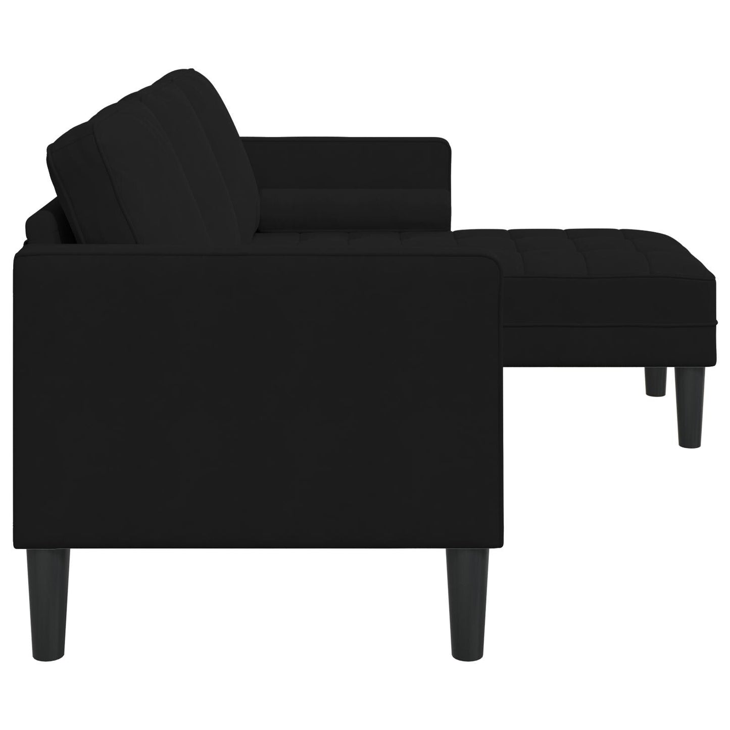 vidaXL Garden Sofa L-Shaped Black/Dark Grey/Light Grey Velvet - 68.1 x 51.6 x 26.4