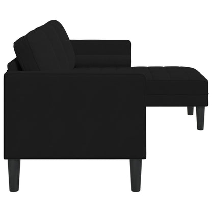 vidaXL Garden Sofa L-Shaped Black/Dark Grey/Light Grey Velvet - 68.1 x 51.6 x 26.4