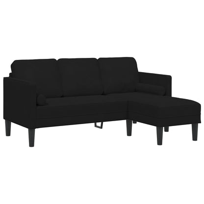 vidaXL Garden Sofa L-Shaped Black/Dark Grey/Light Grey Velvet - 68.1 x 51.6 x 26.4