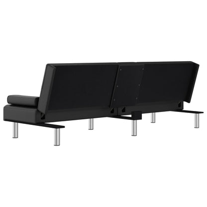 vidaXL Sofa Bed Foldable Sleeper Sofa Couch Bed with Cup Holders Faux Leather - 78.7 x 35 x 27.6