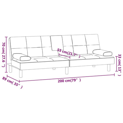 vidaXL Sofa Bed Foldable Sleeper Sofa Couch Bed with Cup Holders Faux Leather - 78.7 x 35 x 27.6