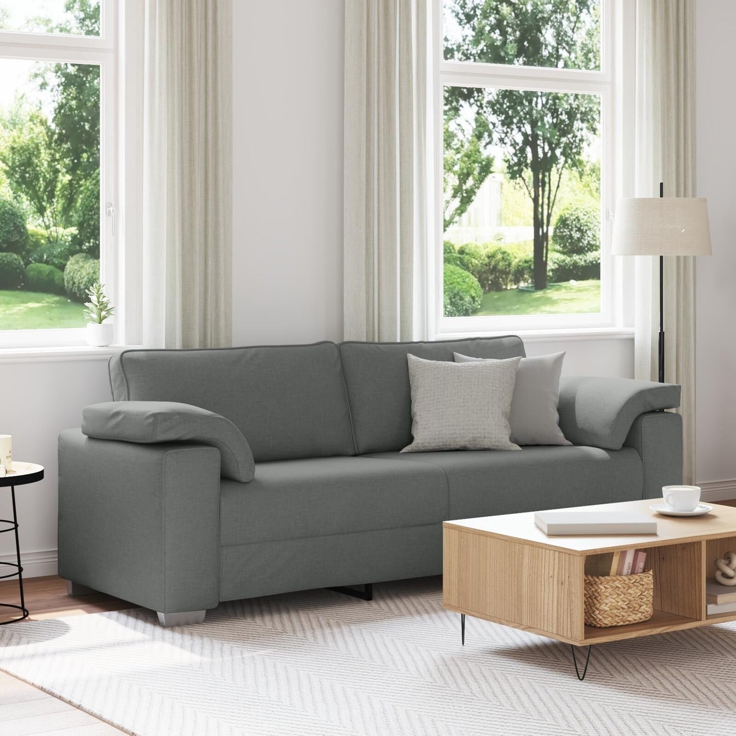 vidaXL Sofa Black/Dark grey Metal - 86.2 x 30.3 x 32.3