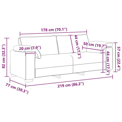 vidaXL Sofa Black/Dark grey Metal - 86.2 x 30.3 x 32.3