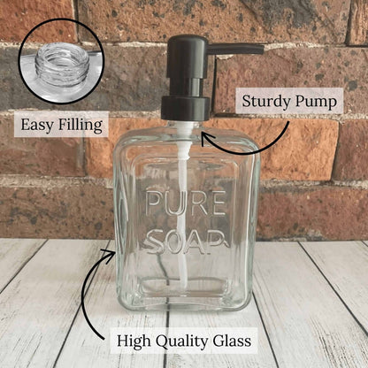 Vintage-Seifenspender aus Glas, reine Seife, 53,3 l, 53,3 l